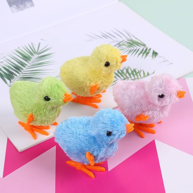 Tik Tok Mainan Anak Ayam Kuning Mini Bahan Plush Model Putar / Clockwork