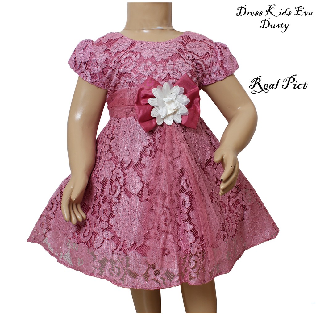 Dress kids eva/ Dress  Kasual Anak/Gaun Kondangan Anak/ Baju Bayi Bunga