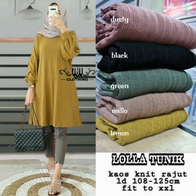 OriRestock lolla tunik rajut import ori berlabel w&w store