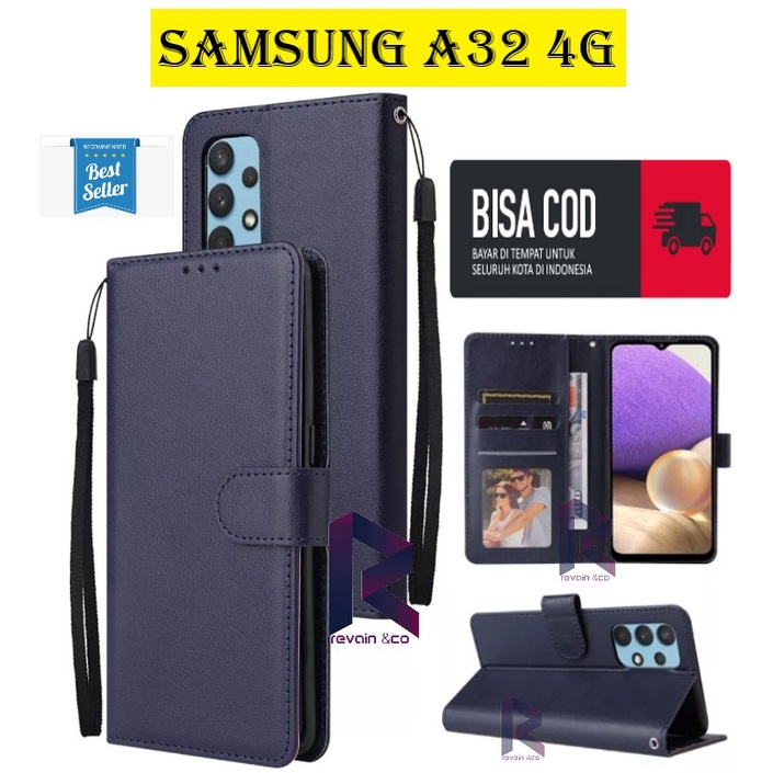 CASE SAMSUNG A32 4G FLIP WALLET LEATHER KULIT PREMIUM SARUNG BUKA TUTUP FLIP CASE SAMSUNG A32 4G