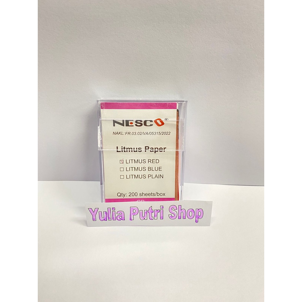 Kertas Lakmus / Litmus Paper Nesco MERAH / 1 kotak isi 200 lembar