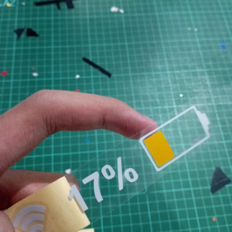 Sticker Cutting Indikator Batrai Sinyal Smartphone Hp