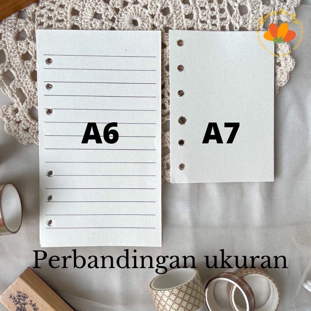 Bloomingyourdays loose leaf Refil kertas binder isi binder a5 a6 a7 notebook planner buku binder transparan