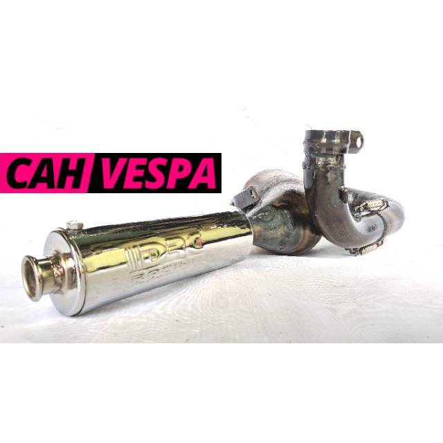 Knalpot Vespa DRC Buang Kanan Pendek Tune Up Slip On