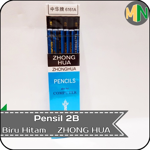 

Pensil 2B Biru Hitam Pensil Komputer ZHONG HUA 6161A