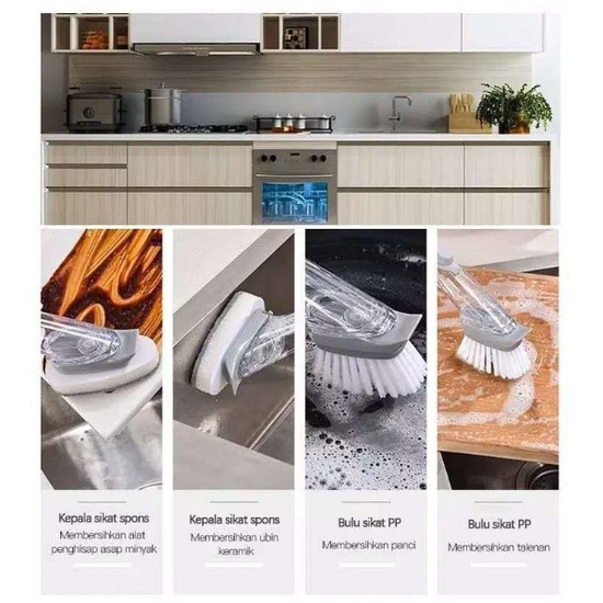 [BISA COD] SIKAT TONGKAT PEMBERSIH CUCI PIRING DENGAN DISPENSER SABUN OTOMATIS GAGANG PANCI MULTIFUNGSI BRUSH