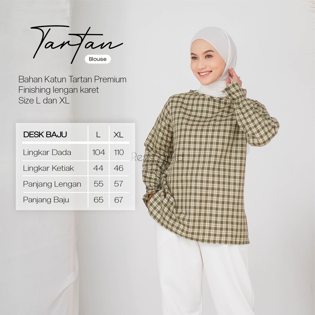 Tartan Blouse By Reyscarf Blouse Dewasa Luxury Bahan Katun Premium Adem Nyaman Dipakai  Terbaik  I Bisa COD