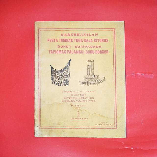 

Buku lawas keberhasilan pesta Tambak toga raja sitorus