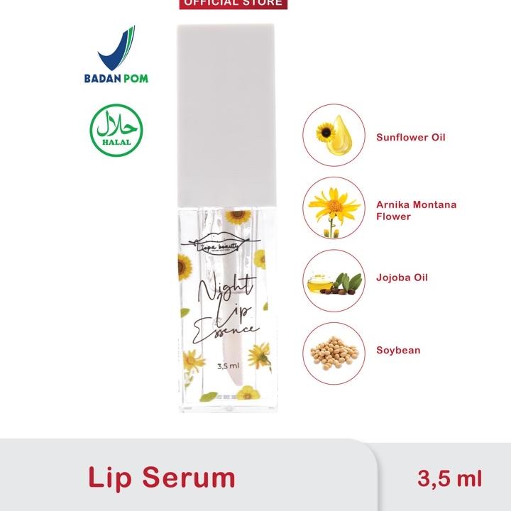 [KODE PRODUK ikA0T6255] Liopa Beauty Night Lip Serum Essence 3,5ml Perawatan Bibir Lip Serum Lip Oil