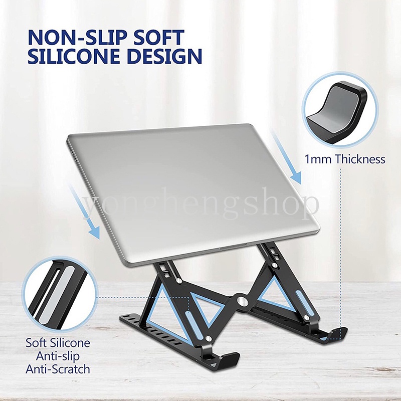 Stand Holder Laptop / Macbook 10 Level Tinggi Adjustable Anti Slip Penghilang Panas Portable