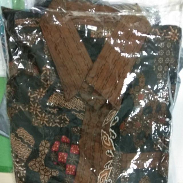 Jaya Batik Hrb026 Kenongo Kemeja Tosca Pendek Pekalongan Padi M L Xl Sogan Tulis Halus Kemeja Batik