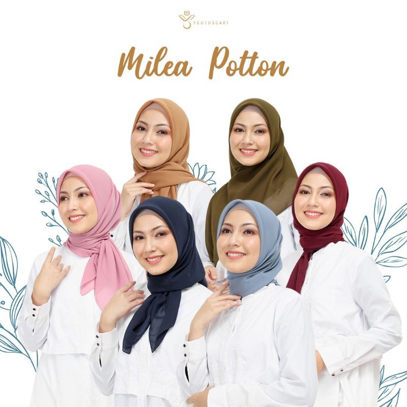 Youthscarf - Hijab Segi Empat - Polly Cotton - Milea Potton Series - Youthscarf - Polly Cotton Segie