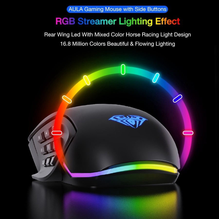 Mouse Gaming AULA H510 RGB Magnetic slide buttons wired