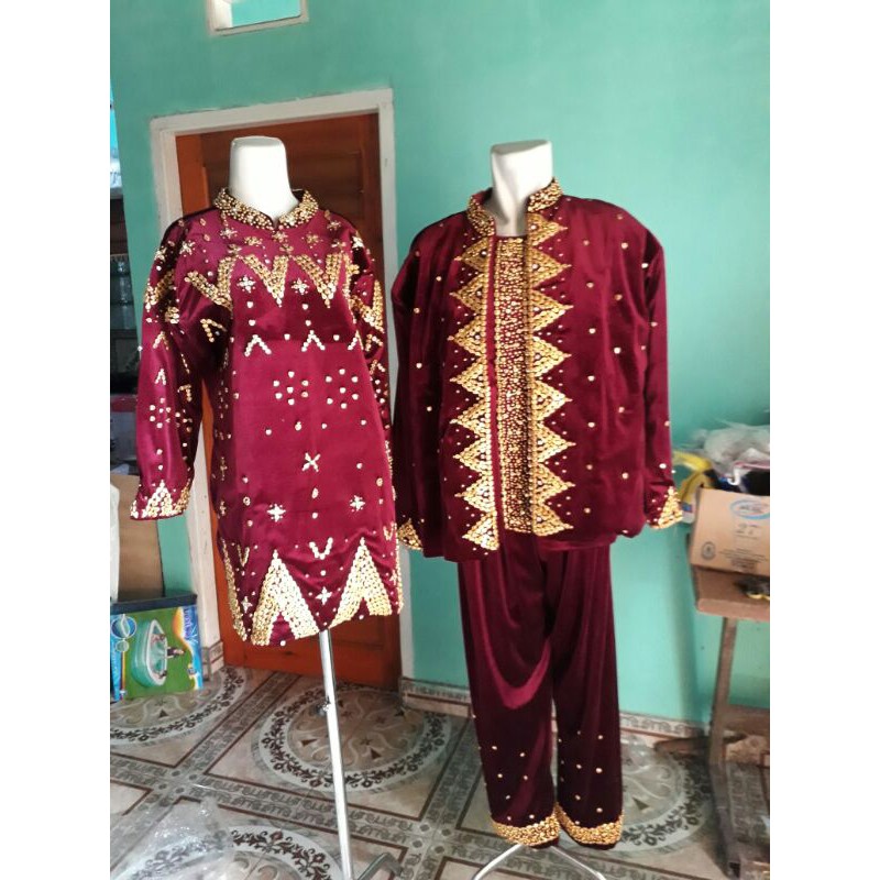 baju pengantin beludru payet