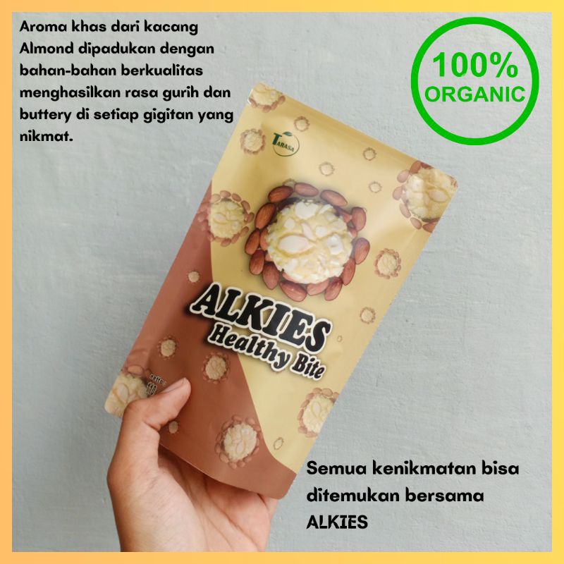 ALKIES Almond Cookies Tarasa Bali / Kue Kacang Almond / Camilan Ibu Hamil / Camilan Sehat Organik / Kue Sehat / Kue Almond Khas Bali / Makanan Oleh Oleh Bali / Pie Susu Bali / Craftdewata