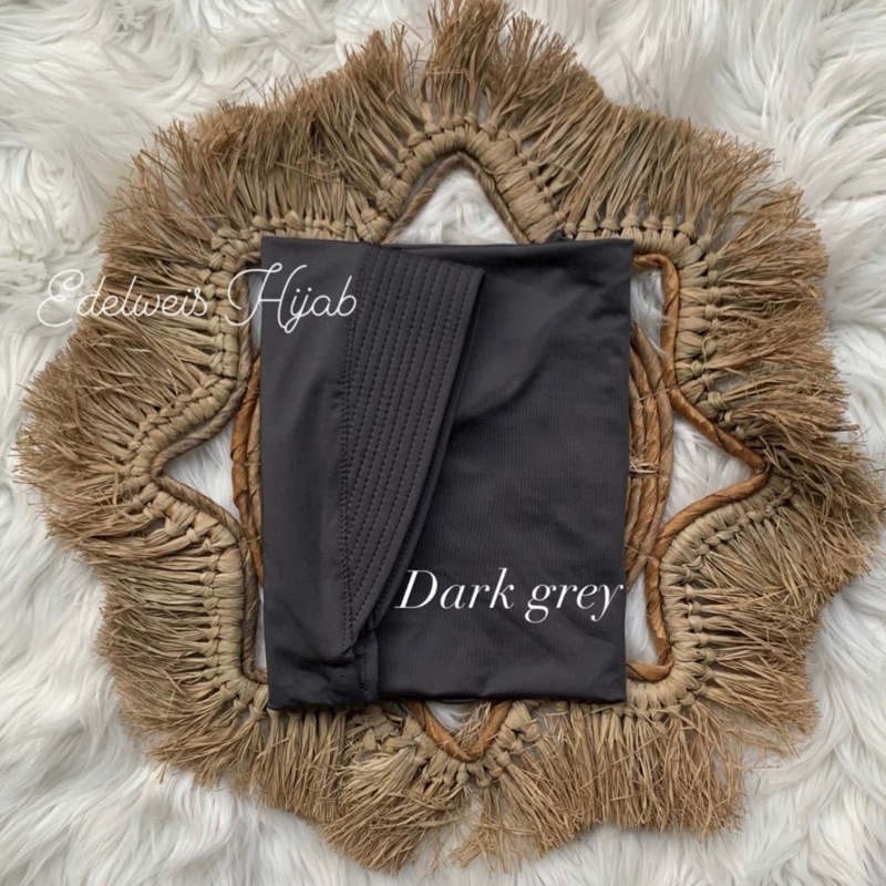 Bergo Hamidah ( ORI ) / Bergo Jersey Menutup Dada / Hijab Instan Jersey-Darkgrey