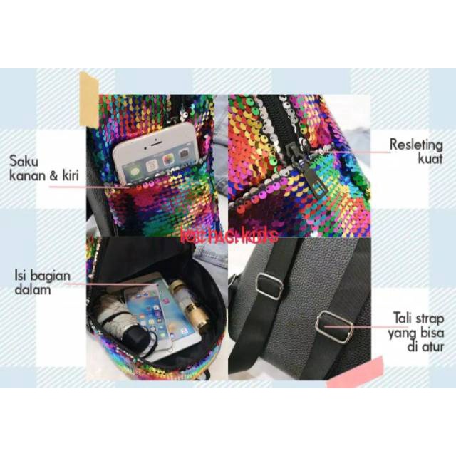 (lolipop) Tas Anak Karakter LOL NO LED Blink /Tas penyimpan / Tas Blink mata 30x27x14cm, telinga 30x25x13cm