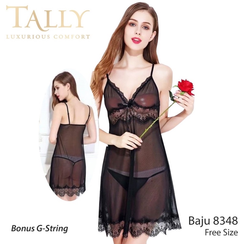 TALLY BAJU TIDUR / LINGERIE 8348 I FREE SIZE I BAHAN RENDA