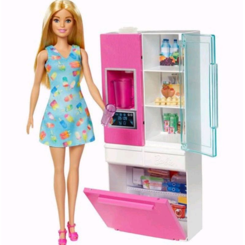 Jual Barbie Kitchen Fridge Playset Mattel Shopee Indonesia