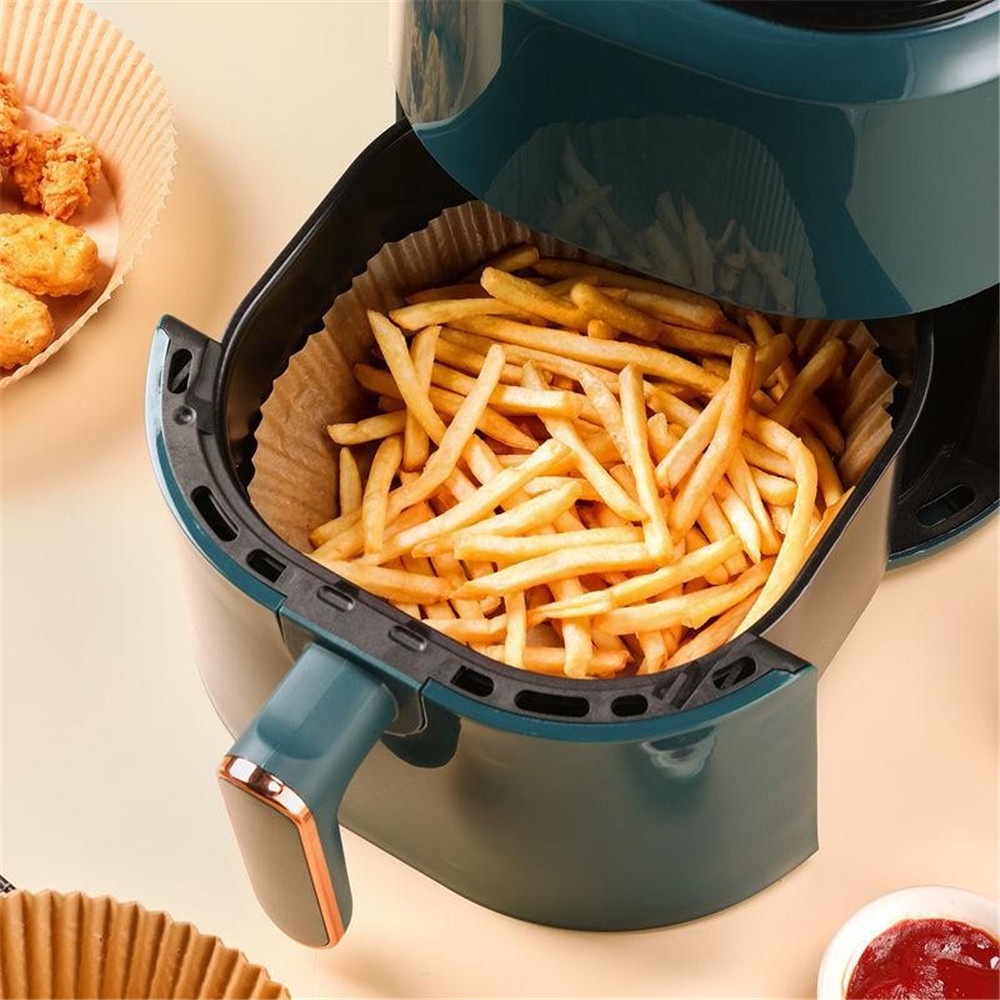 50 Pcs / set Kertas Silikon Anti Lengket Tahan Minyak Untuk Air Fryer barbecue