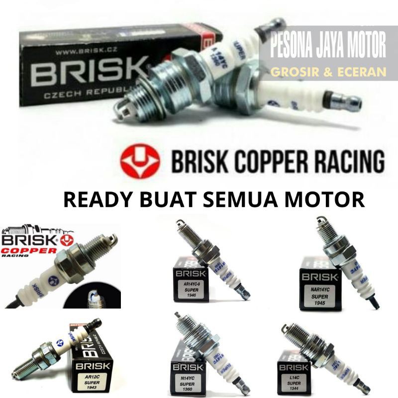 Busi Racing Brisk Copper Ready Nmax,Aerox,Pcx,Vario,Beat,Mio,Satria Fu,Ninja,Vixion,R15,Cbr150r Dll