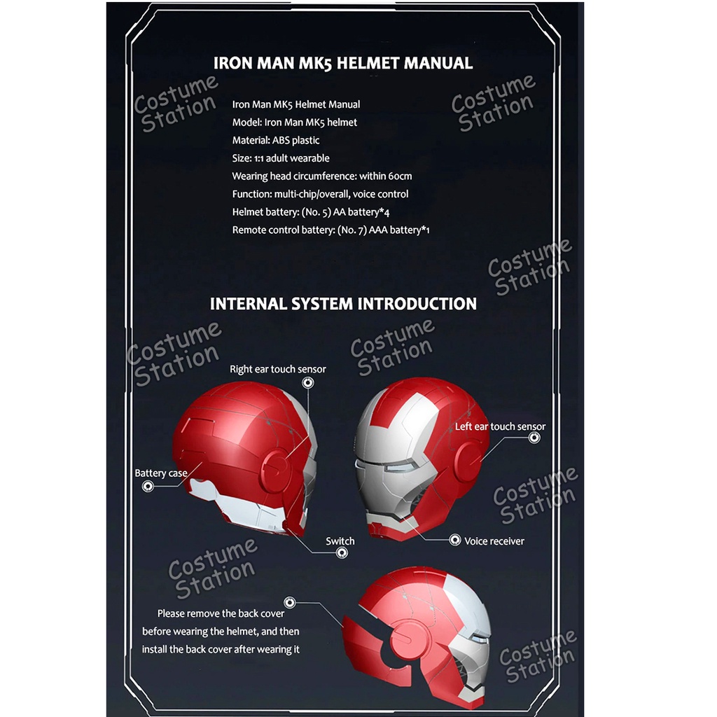 Helm Iron Man Mark V AUTOKING / Topeng Helmet Marvel Avenger BARANG READY NO PO