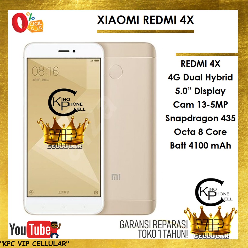 Handphone HP Murah Xiaomi Redmi 4X 16GB 2GB 32GB 3GB OS 7 SD 4 3 5 KPC 2 Octa 8 Core  Mi 4 X