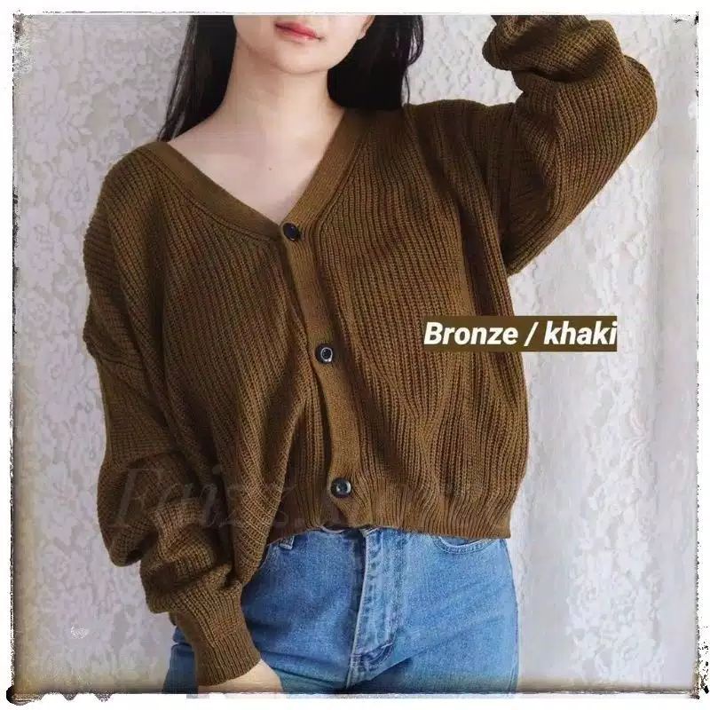 CROP CARDI RAJUT OVERSIZED 7 GATE TEBAL/CARDIGAN RAJUT WANITA STORE09 MURAH