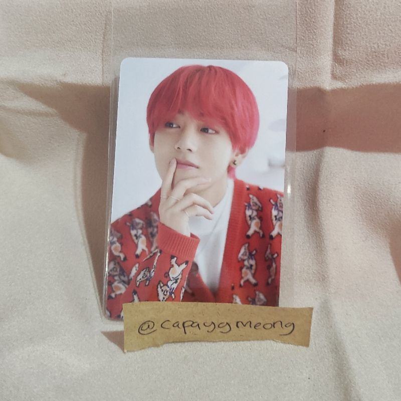 dicon taehyung v rambut merah cherry photocard bts