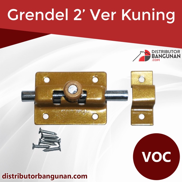 Grendel Pintu /Jendela Tower Bolt VOC Slot 2inci 5cm Free Skrup Baut