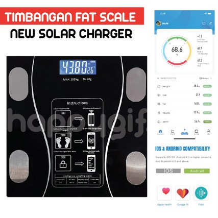 Smart Scale BMI Timbangan Badan Digital Body Fat Monitor Analysis with App Weight Scale Smart