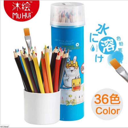 

Pensil warna cat air 36 pcs dengan serutan MuHui Watercolor Pencil High Quality 36 Colors Prismacolor Colored Pencils Lapis De Cor Professional Art Supplies with Sharpener