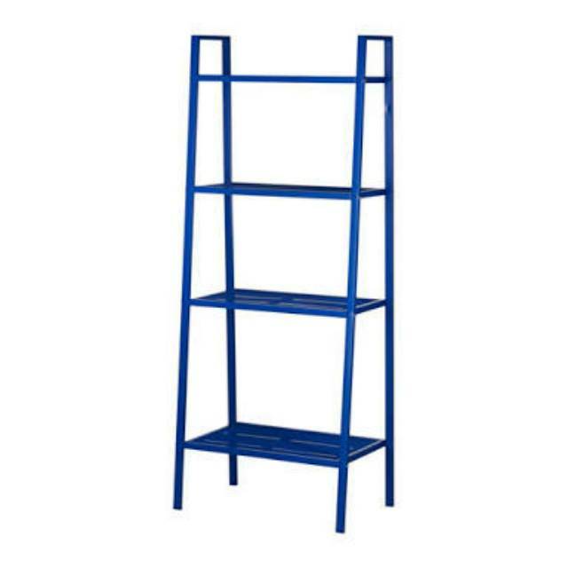 Ikea Lerberg biru rak besi serbaguna tinggi 4 tingkat
