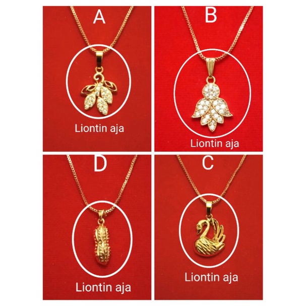 DAL02. Liontin xuping Kalung wanita lapis emas dgn mata zircon