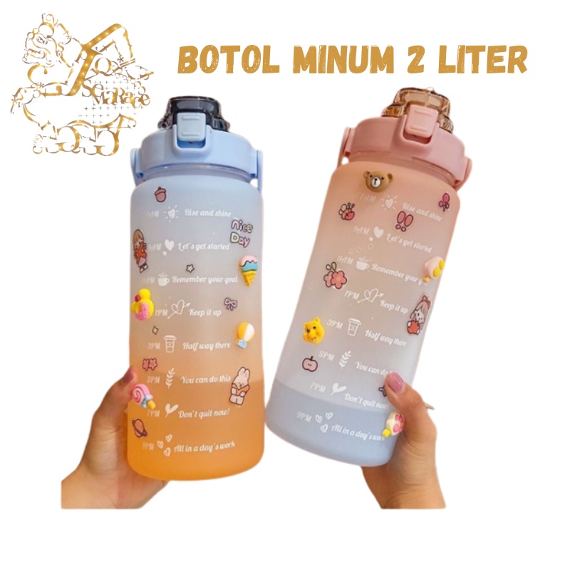 BOTOL MINUM 2 LITER PENANDA WAKTU