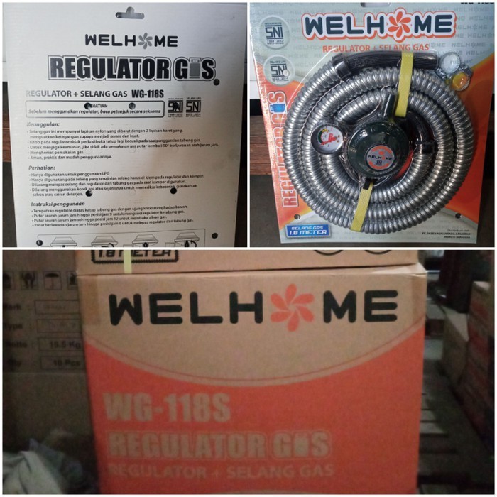Selang Gas Paket + Regulator Meter 1.8 Meter WELHOME