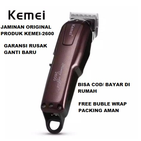 ORI 100% KEMEI 2600 ori alat mesin potong rambut cliper portable tanpa kabel cas batrai K98