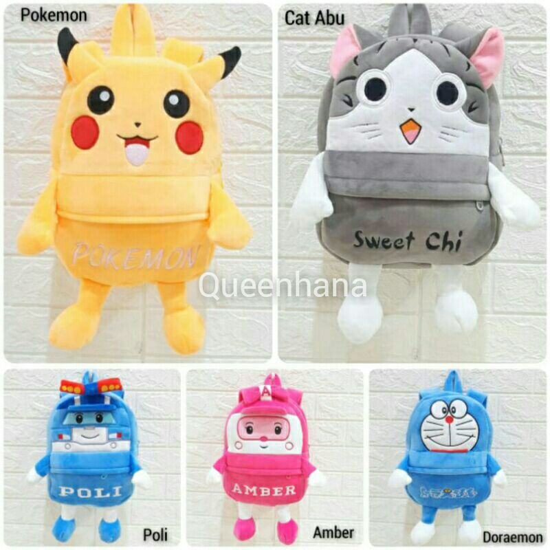 Tas Ransel Boneka Karakter / Tas Ransel Anak Boneka Lucu