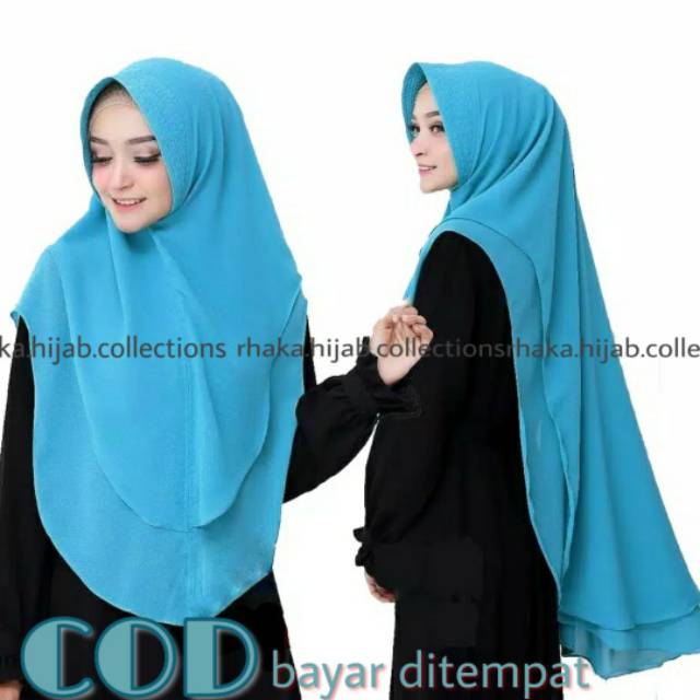 Hijab khimar ceruti babydoll premium 2layer oval syari jumbo