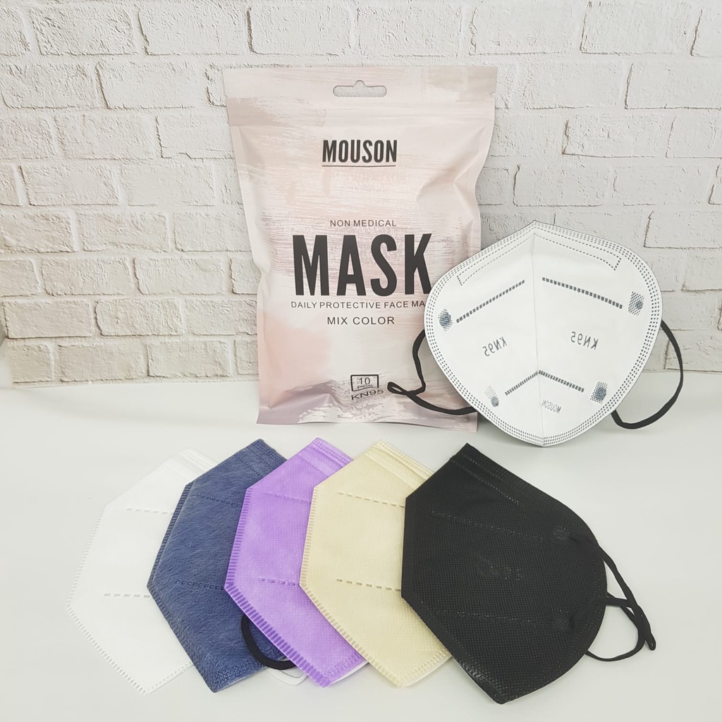 𝘈𝘉𝘎✰ Masker KN95 MOUSON 5PLY HITAM PUTIH / Masker KN 95 Hitam Putih 5 PLY isi 10 pcs 1016