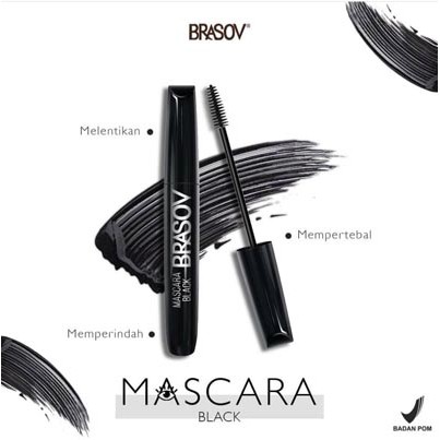 BRASOV Maskara Eyelash Mascara Black Waterproof Tahan Air HItam