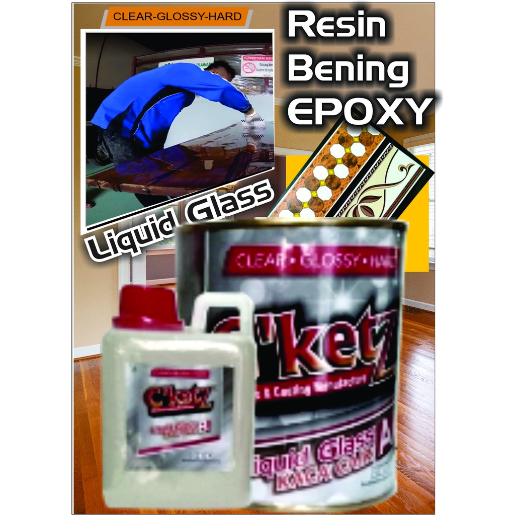 Jual Liquid Glass Atau Cairan Resin Bening EPOXY 1,5 Kg (1 Kg Part A ...