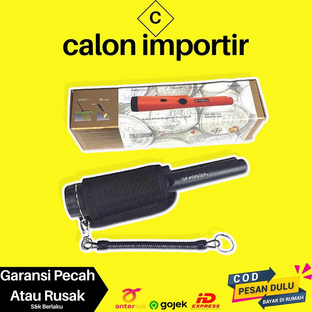 Pin Pointer Pendeteksi Logam Mulia Perak Perunggu Metal Detektor 9V Baterai Waterproof Emas Murni