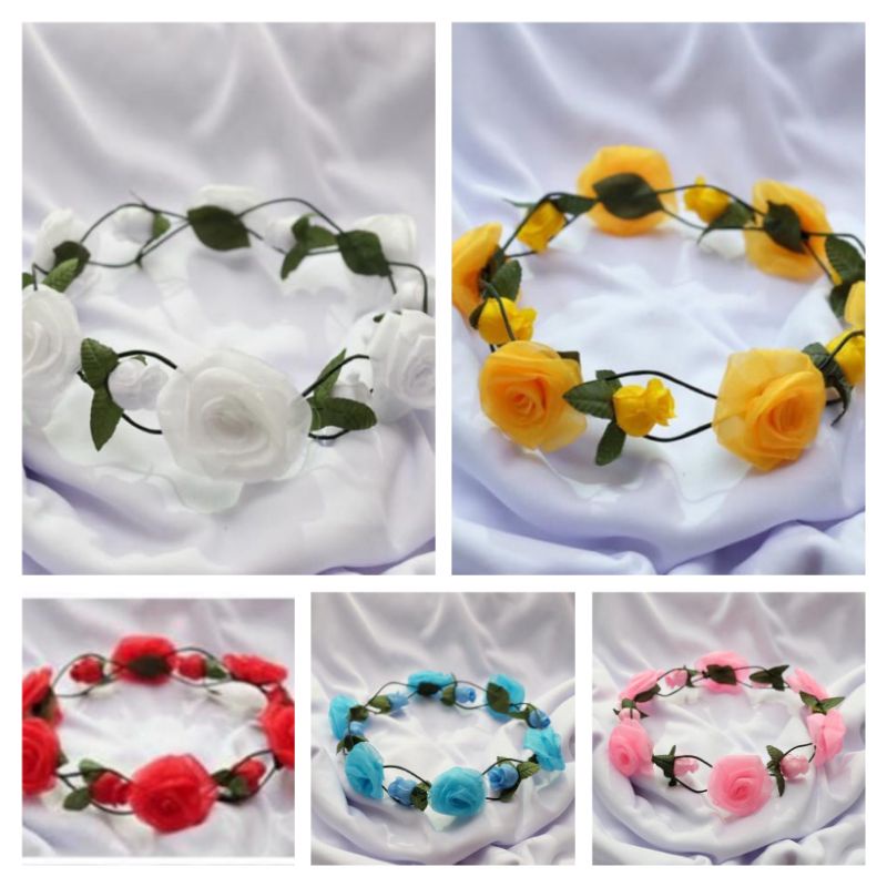 FLOWER CROWN BANDO BUNGA HIASAN KEPALA HIJAB ANAK DAN DEWASA