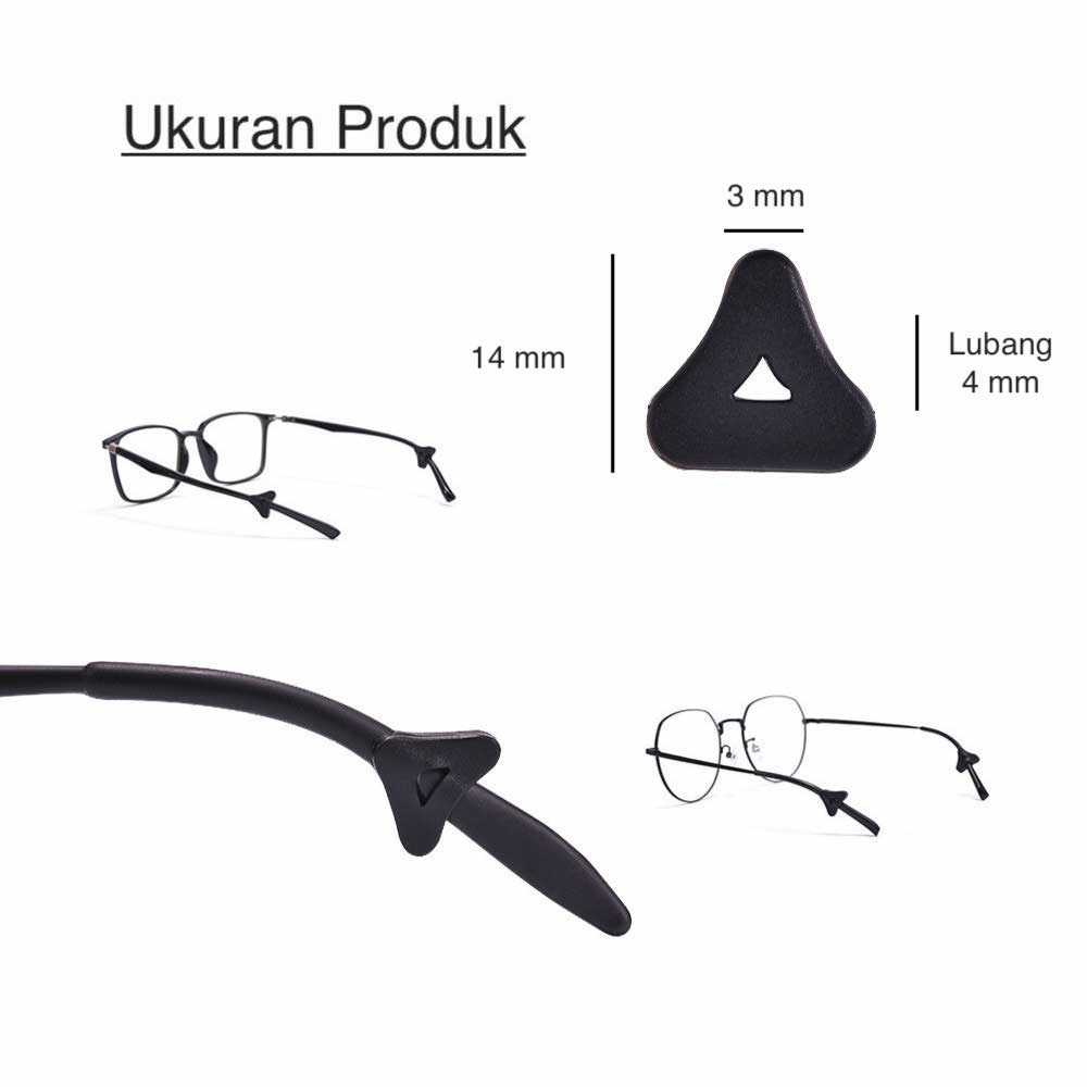 1 Pasang [ Biru Muda ] Pengait Kacamata Silikon - Anti Slip - Earhook Silicone - Penahan Hijab Style - KP8086