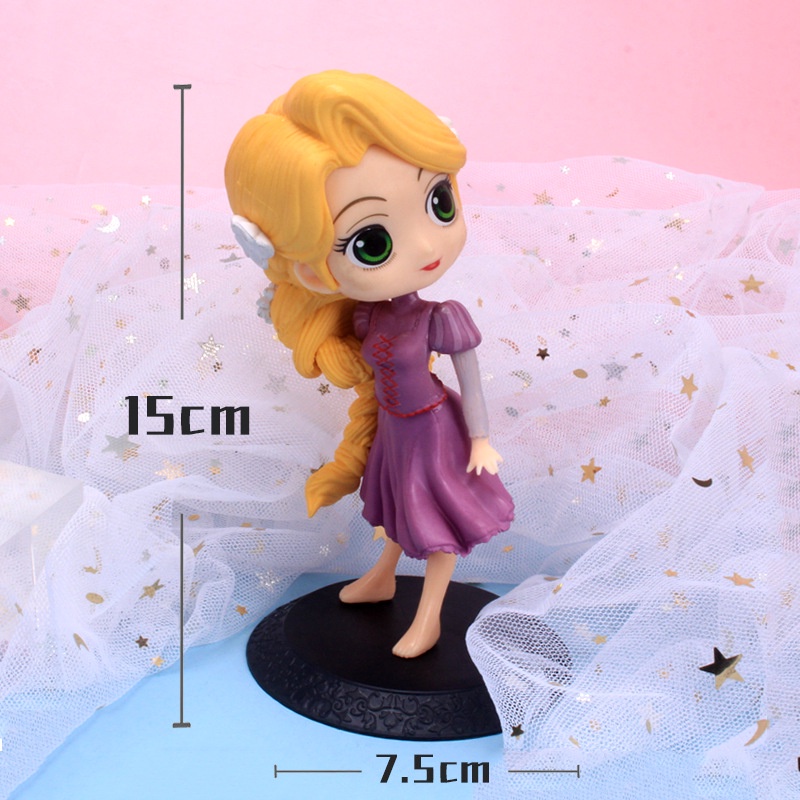 1pc Action Figures Kartun Disney Princess Cinderella Alice Anna Elsa Bahan PVC Untuk Dekorasi Kue