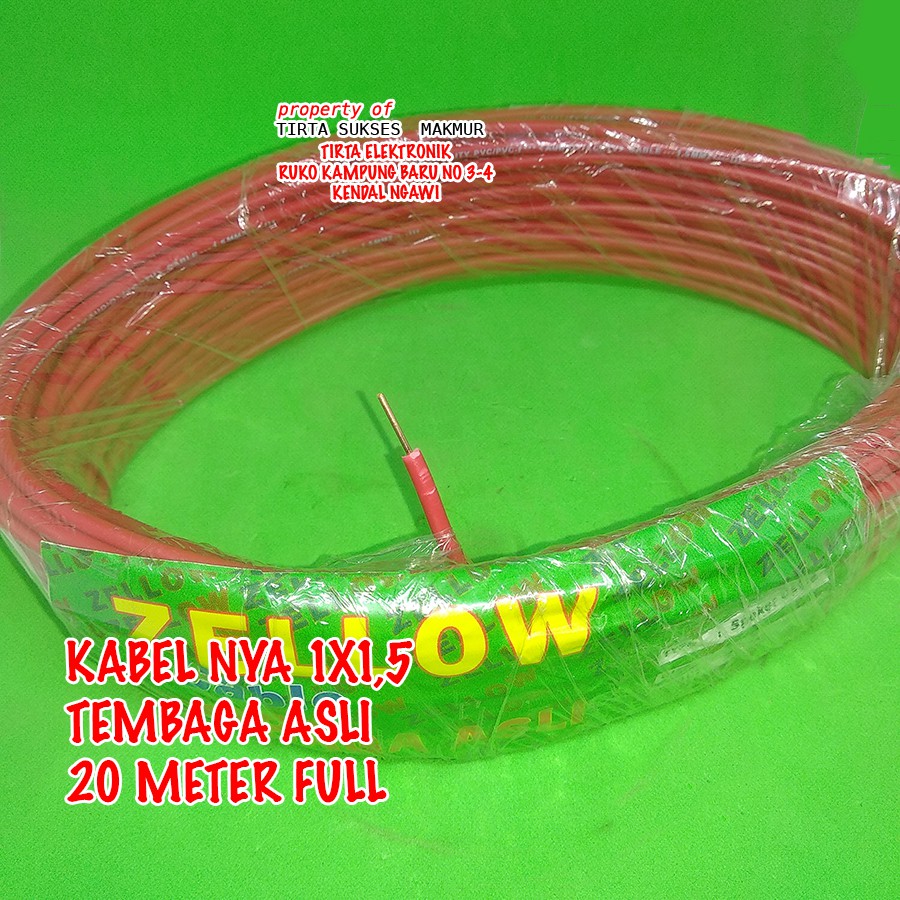 Kabel NYA ENGKEL 1.5 Tunggal TEMBAGA ASLI harga per meter