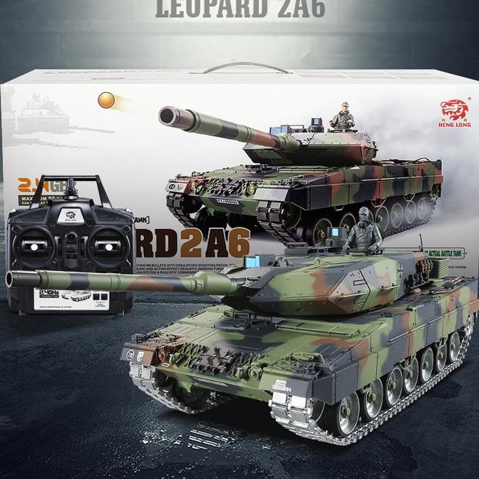 Barang Berkualitas Heng Long RC Tank German Leopard 2A6 Metal Track 3889-1 Sound Ver 6.0 STOK