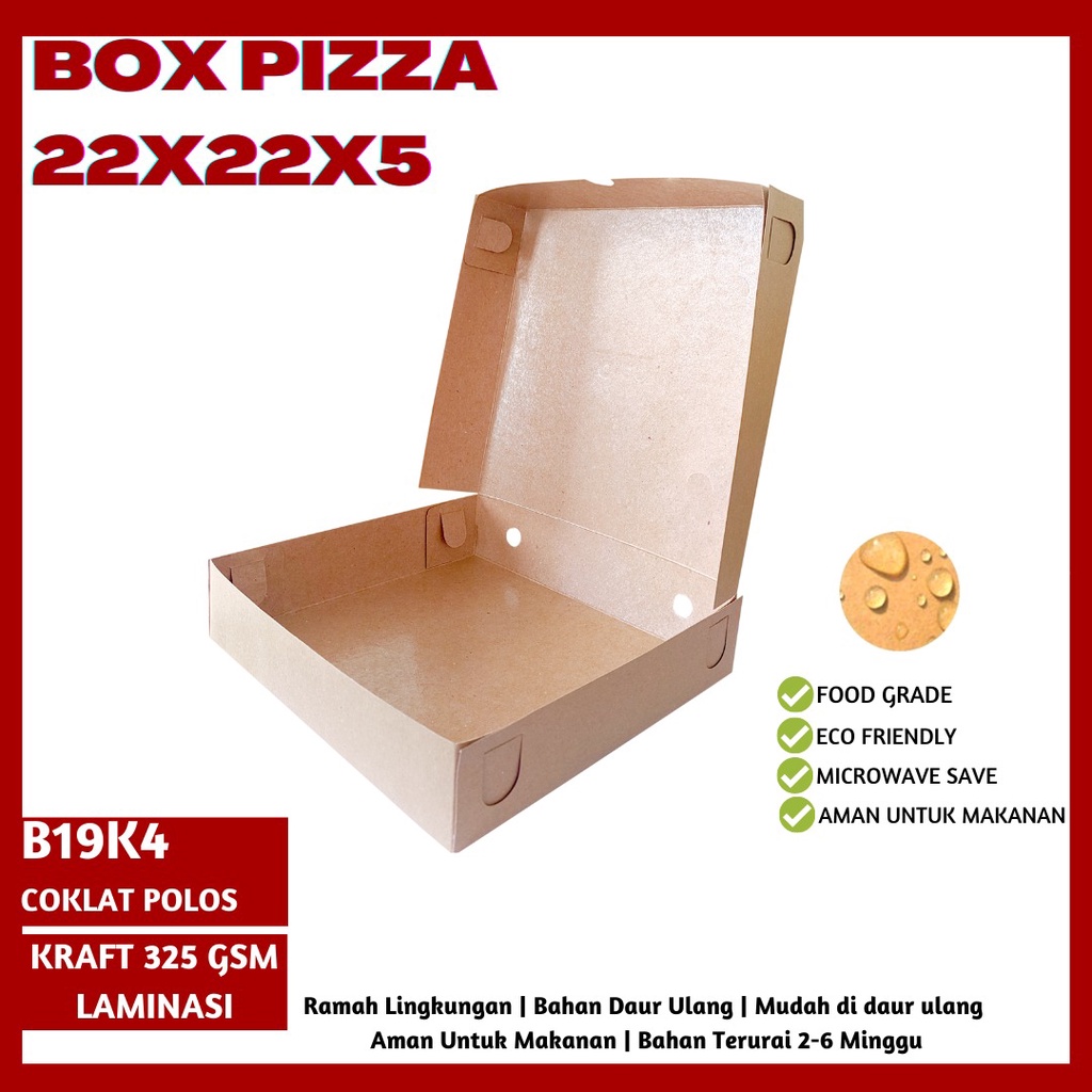 Dus Pizza 22x22 Bahan 325 Gsm Laminasi (B19K4-22X22X5 Cm)