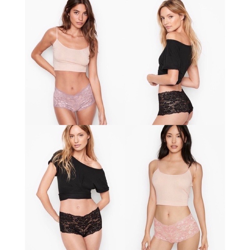 VS Lace Boyshort Panty/ CELANA DALAM WANITA / PANTY RENDA MODEL BOXSHORT LACE PREMIUM TRANSPARAN